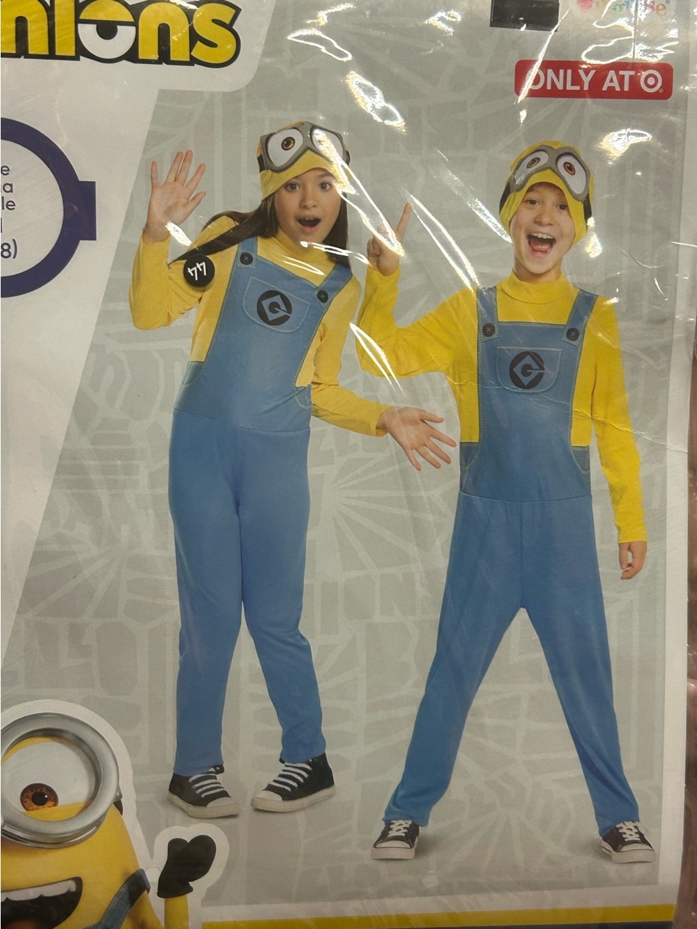 Minions Blue & Yellow Kids Overalls Costume  size Medium  new